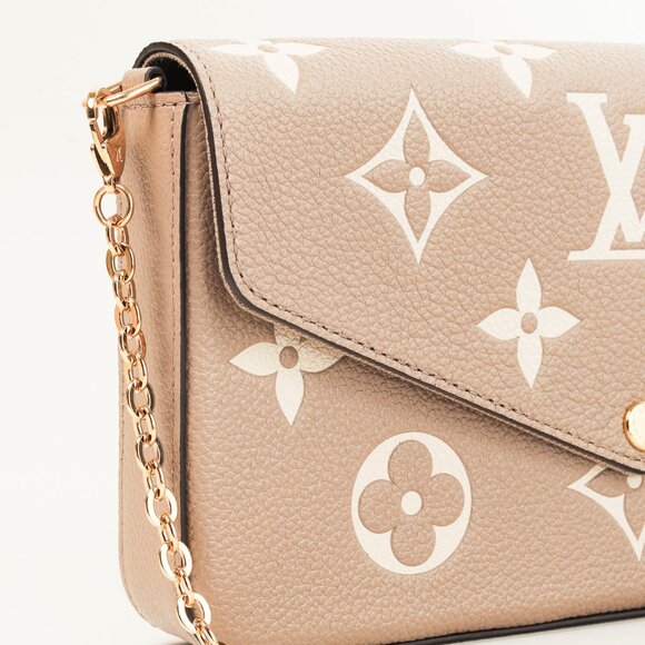 *SOLD* Louis Vuitton Félicie Pochette Monogram Empreinte Grey & Cream Leather - Picture 7 of 15